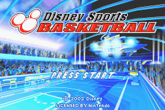 Disney Sports Basketball title screen for GameBoy Advance